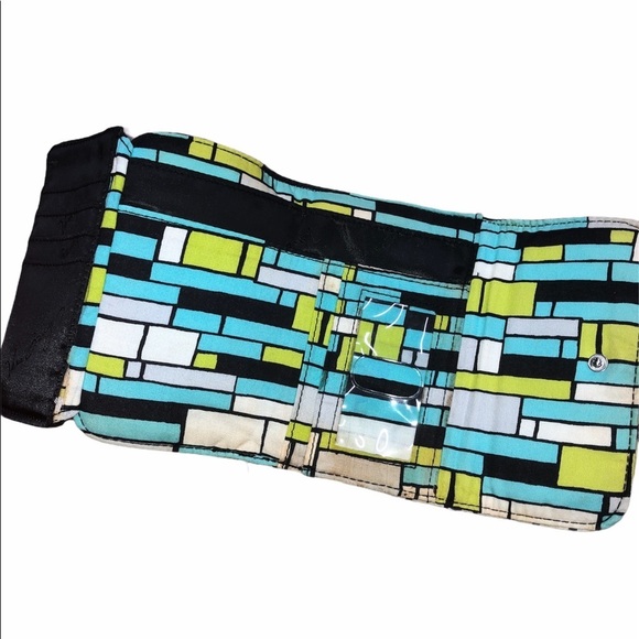 Vera Bradley green & blue floral wallet - Picture 6 of 9